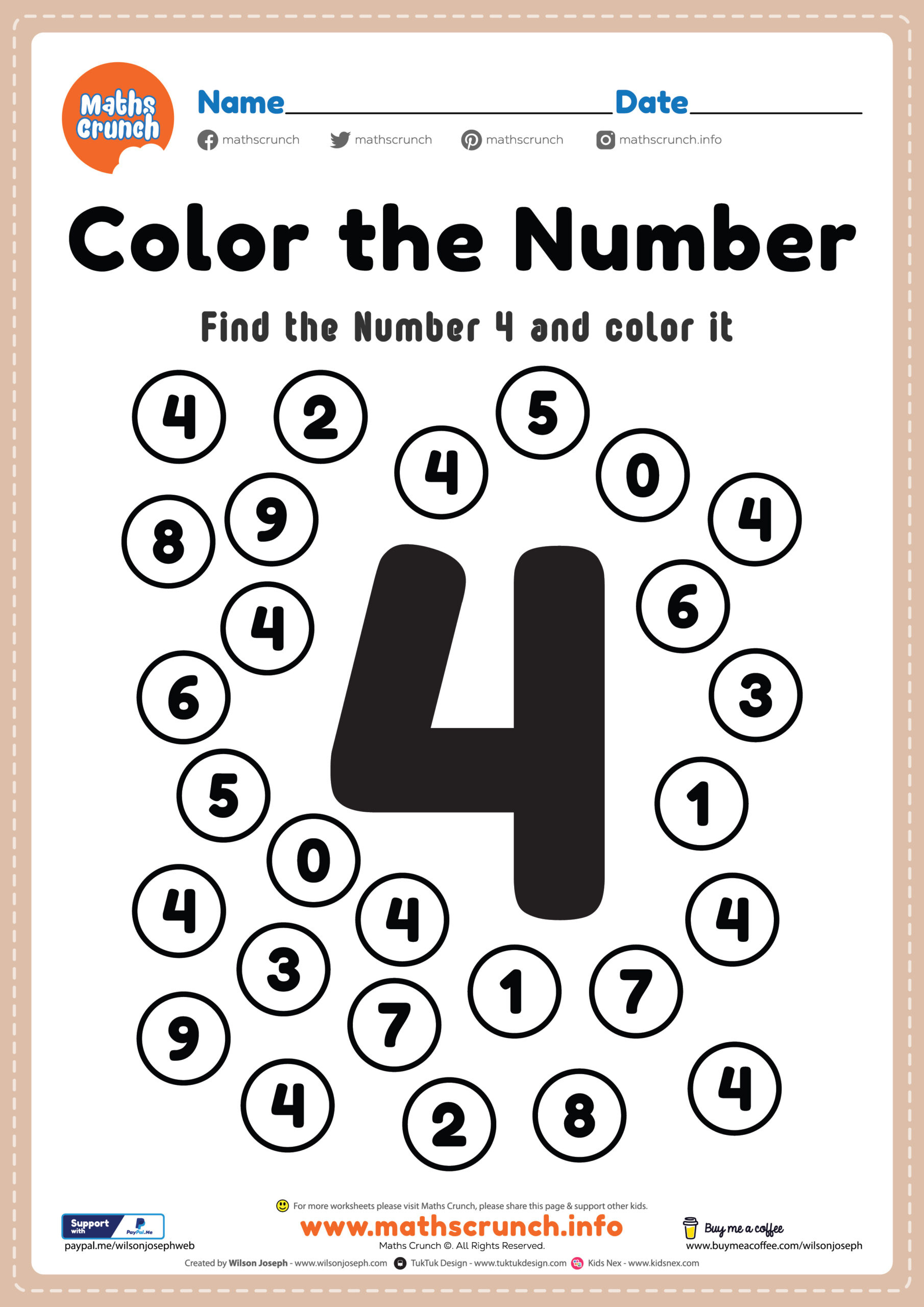 Kindergarten Math Worksheet Number 4 Coloring Free Printable with regard to Free Printable Number 4 Worksheets