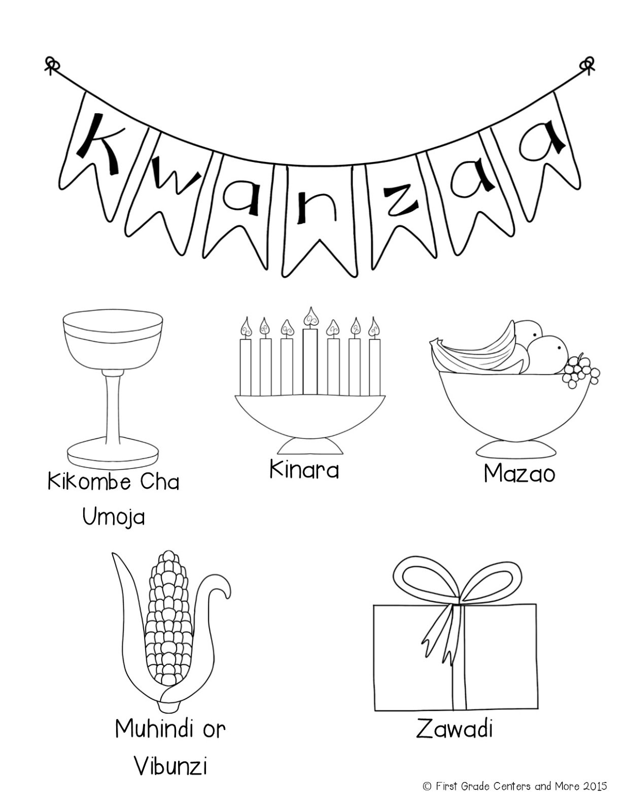 Kwanzaa Craft Free Printable - First Grade Centers And More within Free Printable Kwanzaa Worksheets