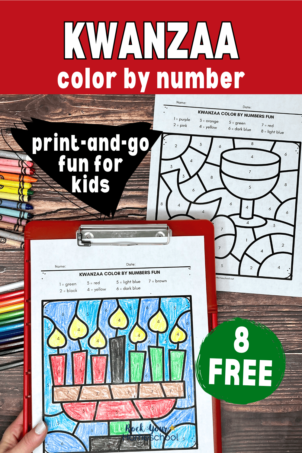 Kwanzaa Printable Activities For Colornumber Fun (Free) inside Free Printable Kwanzaa Worksheets
