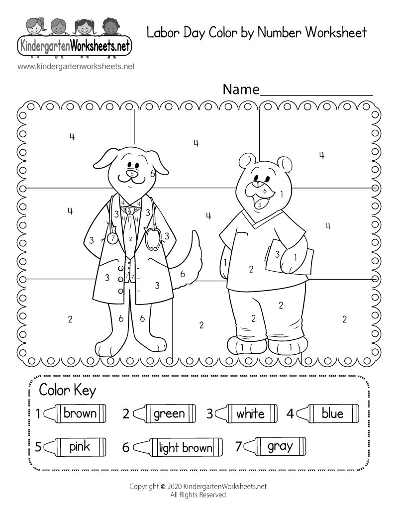 Labor Day Colornumber Worksheet - Free Printable, Digital, & Pdf pertaining to Free Printable Labor Day Worksheets For Kindergarten