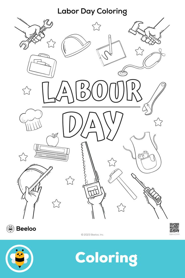 Labour Day Coloring regarding Free Printable Labor Day Worksheets