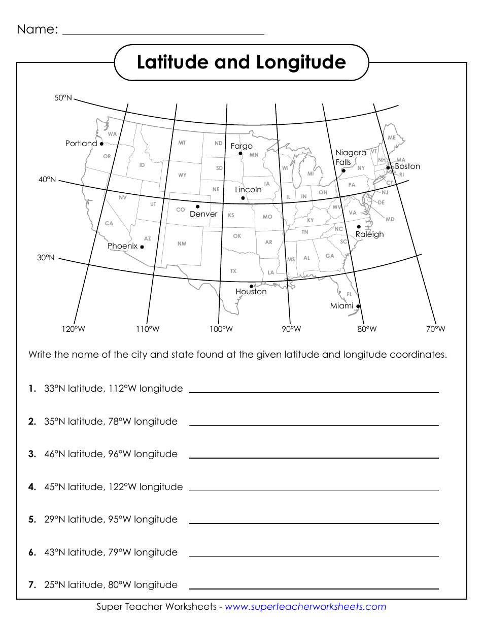 Latitude And Longitude Worksheet With Answers Download Printable pertaining to Latitude And Longitude Free Printable Worksheets