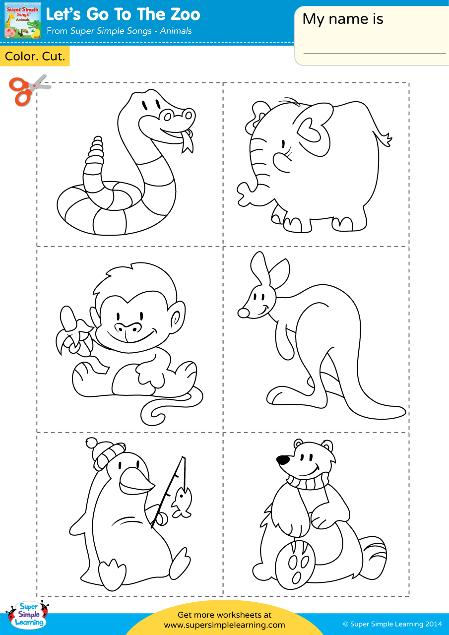 Let&amp;#039;S Go To The Zoo Worksheet - Color, Cut, &amp;amp; Paste - Super Simple for Free Printable Zoo Worksheets