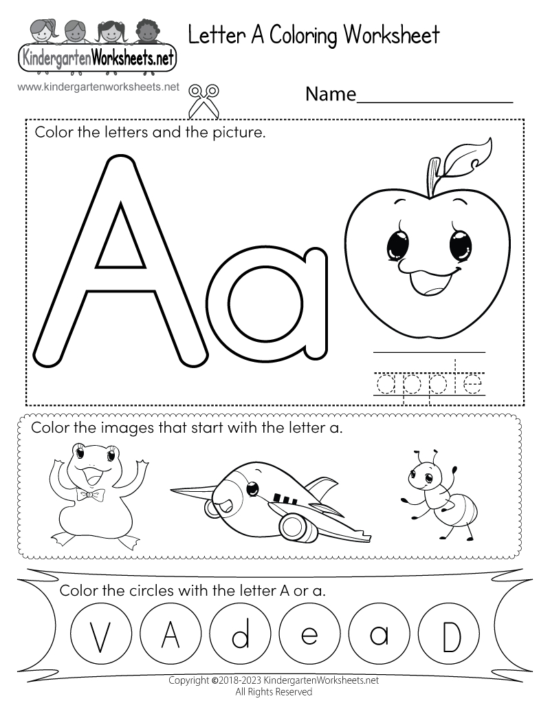 Letter A Coloring Worksheet - Free Printable, Digital, &amp;amp; Pdf pertaining to Free Printable Letter Worksheets For Preschoolers