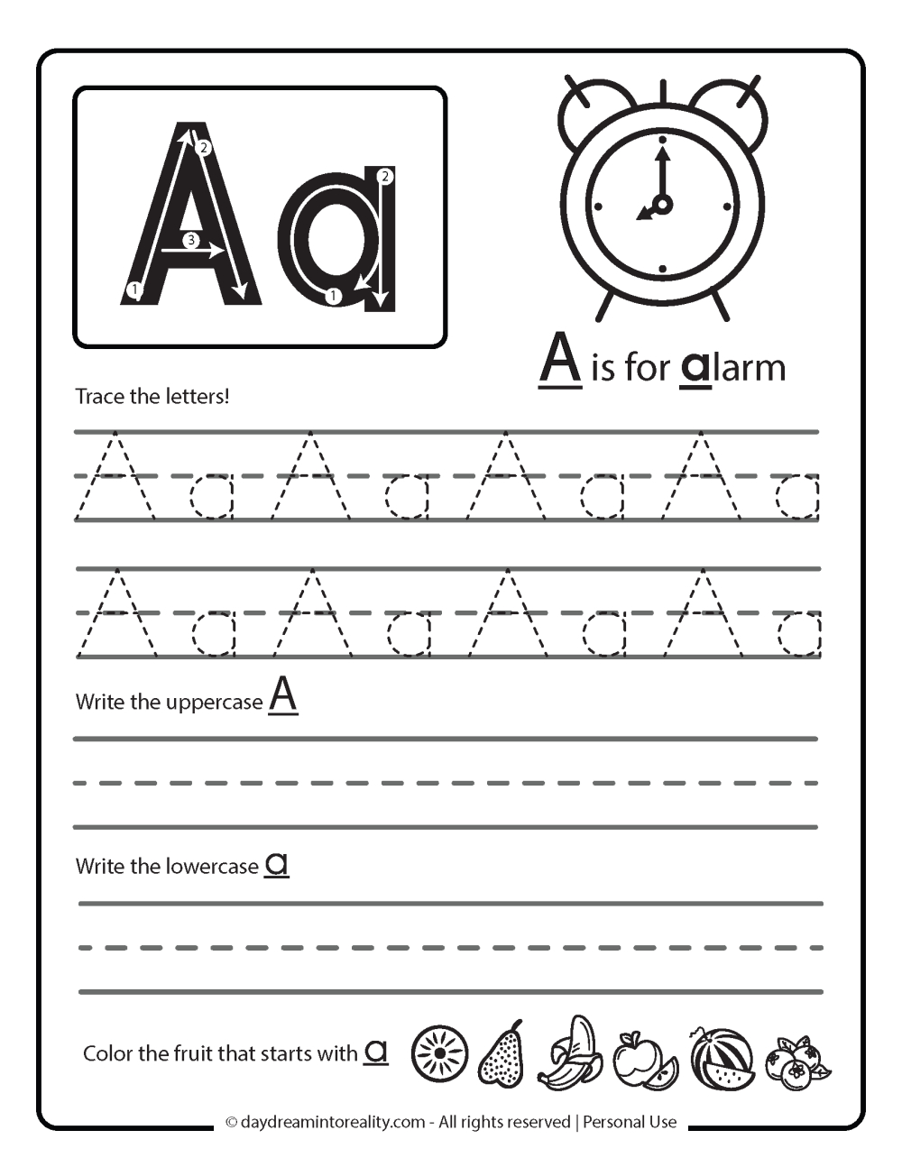 Letter A Worksheets - 50+ Free Pdf Printables ~ Daydream Into Reality within Letter A Worksheets Free Printable