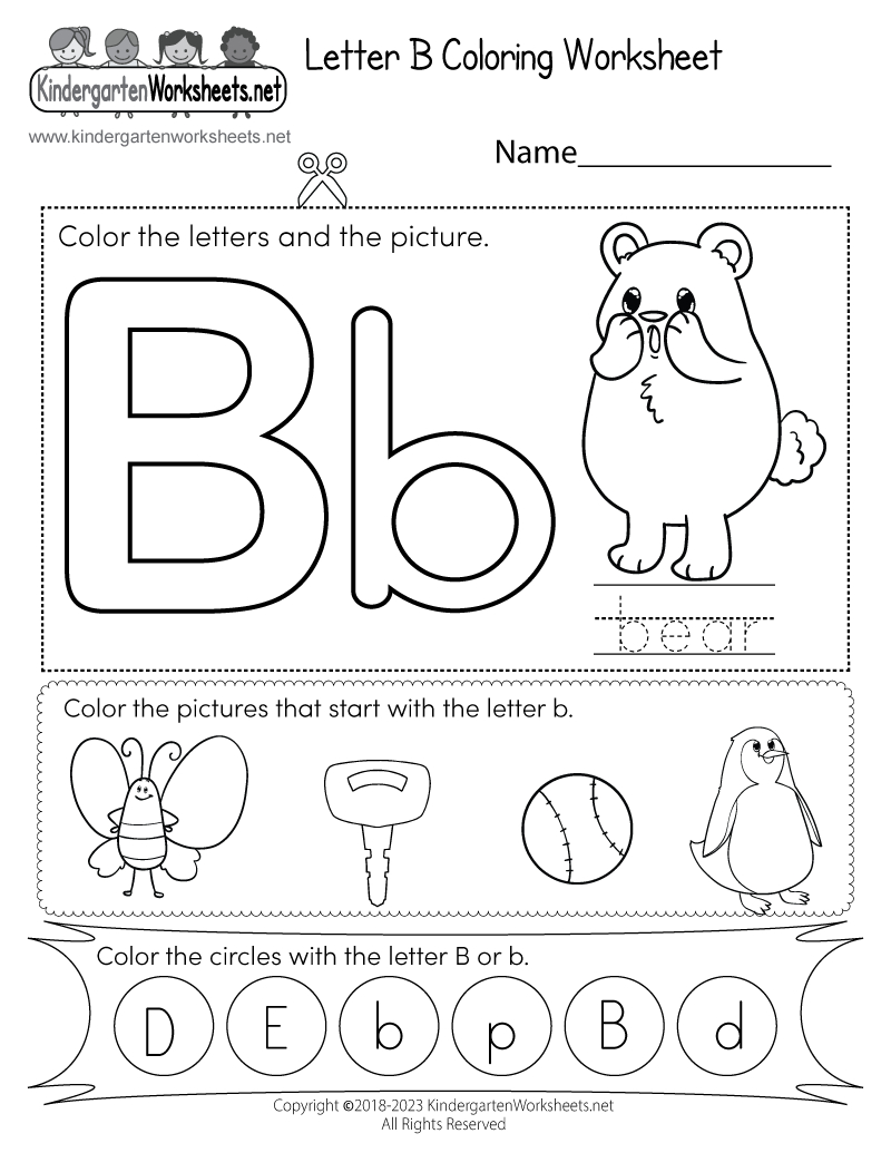 Letter B Coloring Worksheet - Free Printable, Digital, &amp;amp; Pdf in Free Printable Letter B Worksheets For Preschool
