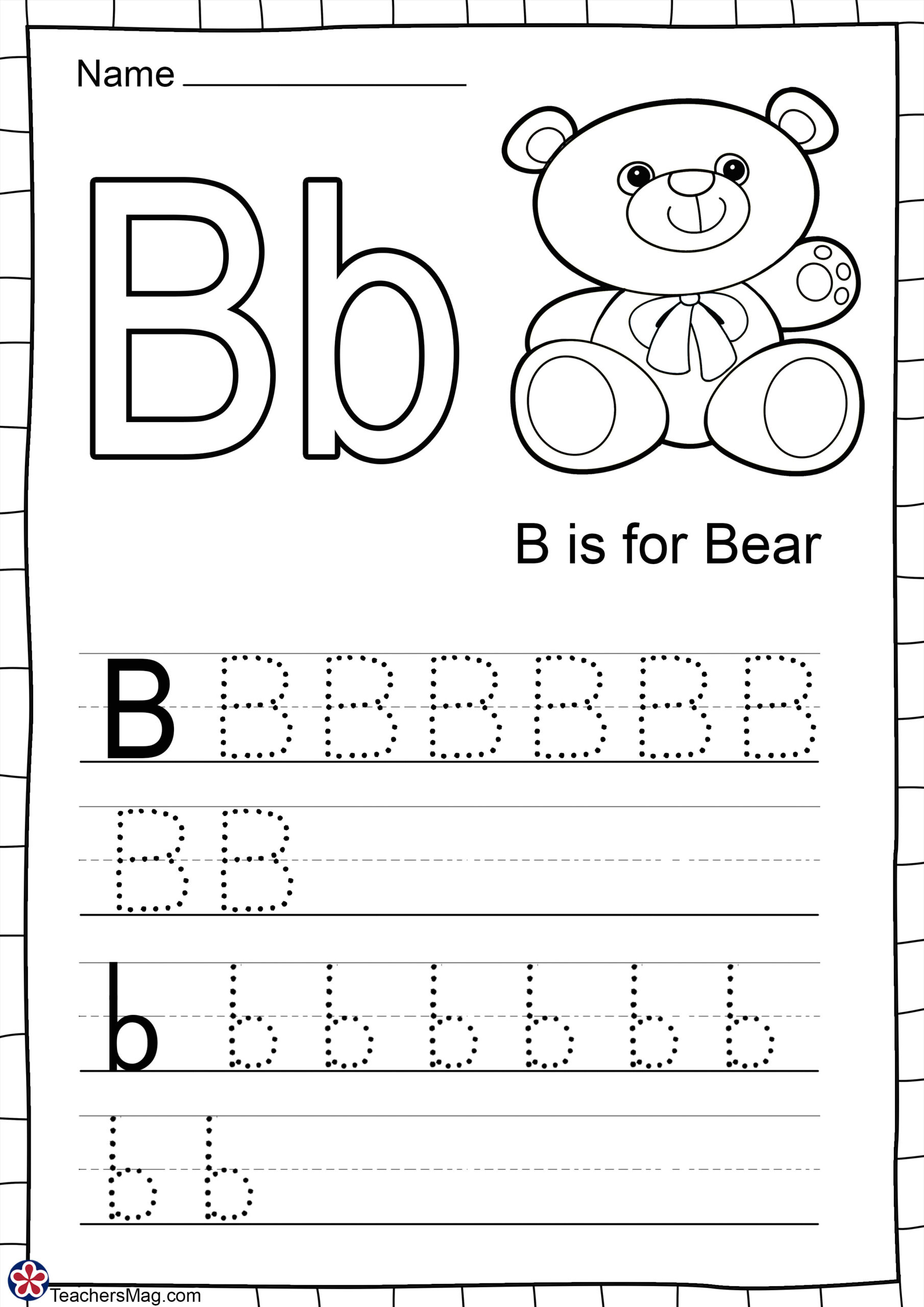 Letter B Free Worksheets. Teachersmag intended for Letter B Free Printable Worksheets