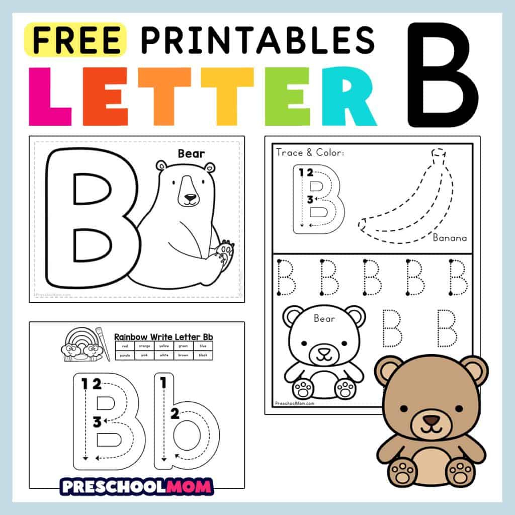 Letter B Preschool Printables - Preschool Mom regarding Free Printable Letter B Worksheets