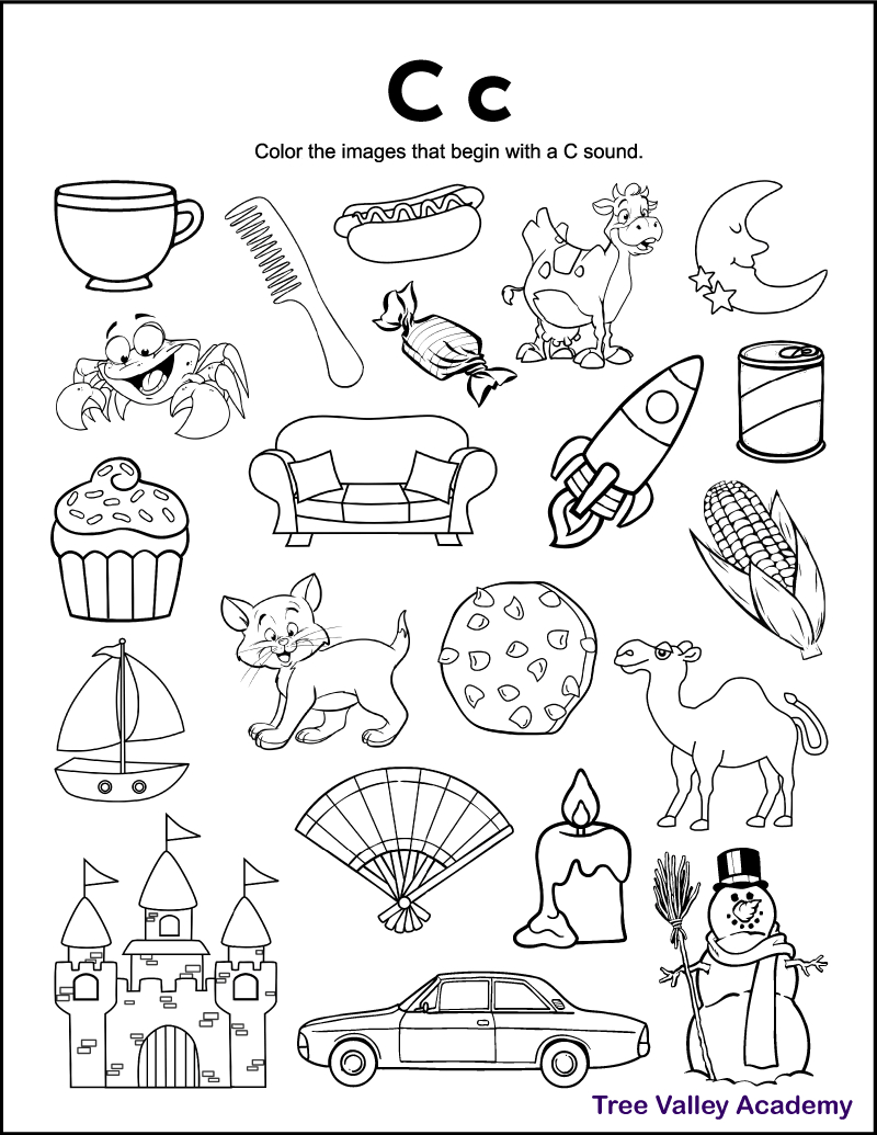 Letter C Sound Worksheets - Tree Valley Academy with Free Printable Letter C Worksheets