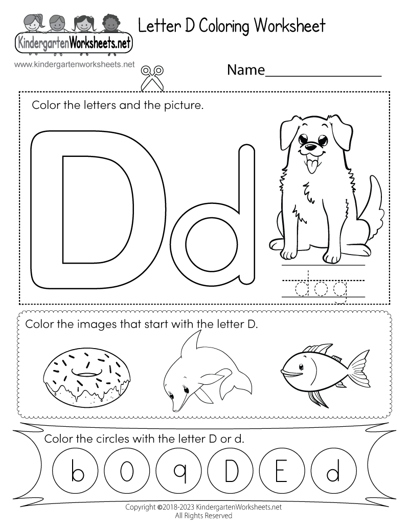 Letter D Coloring Worksheet - Free Printable, Digital, &amp;amp; Pdf with Free Printable Letter D Worksheets