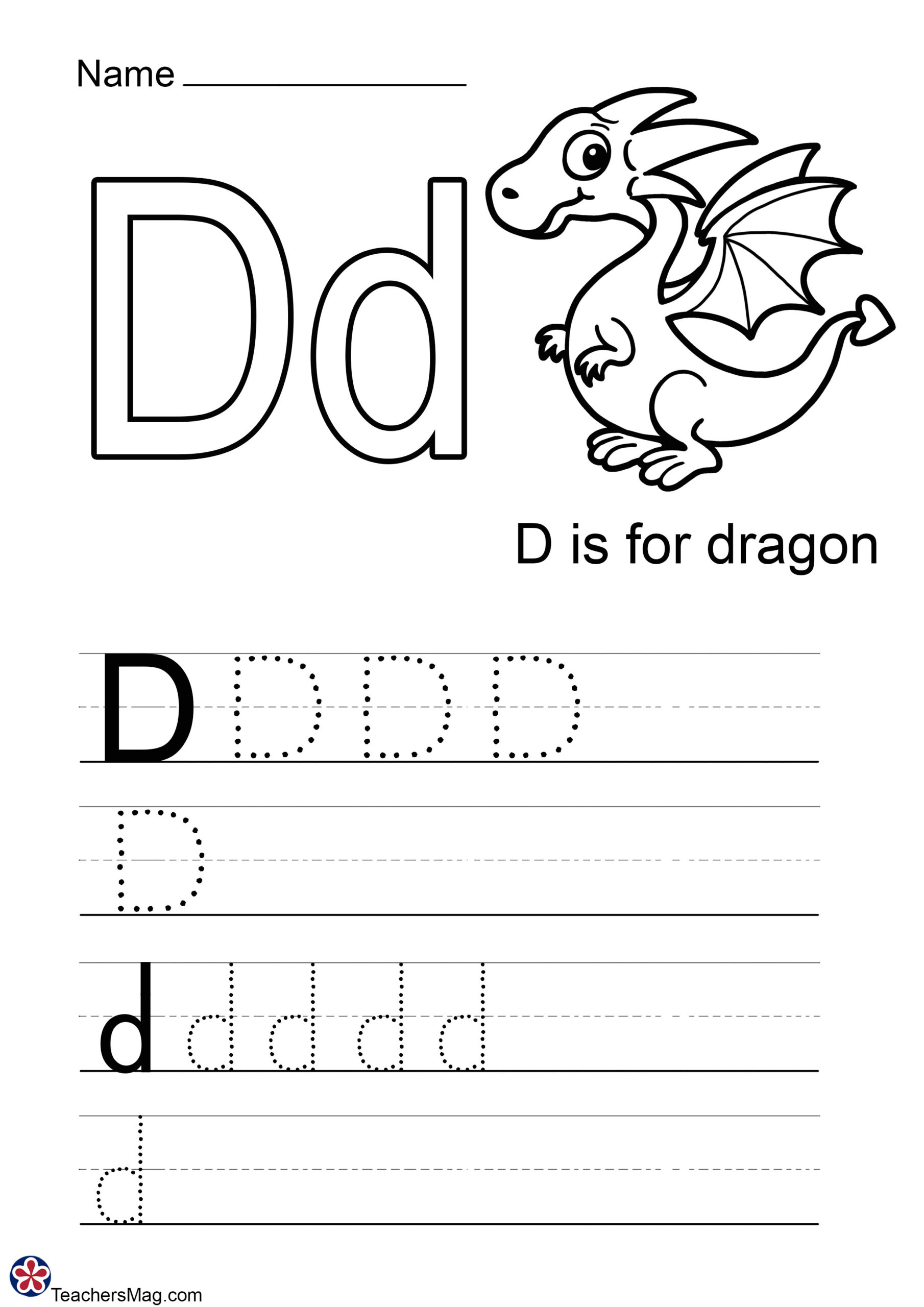 Letter D Free Worksheets. Teachersmag for Letter D Free Printable Worksheets