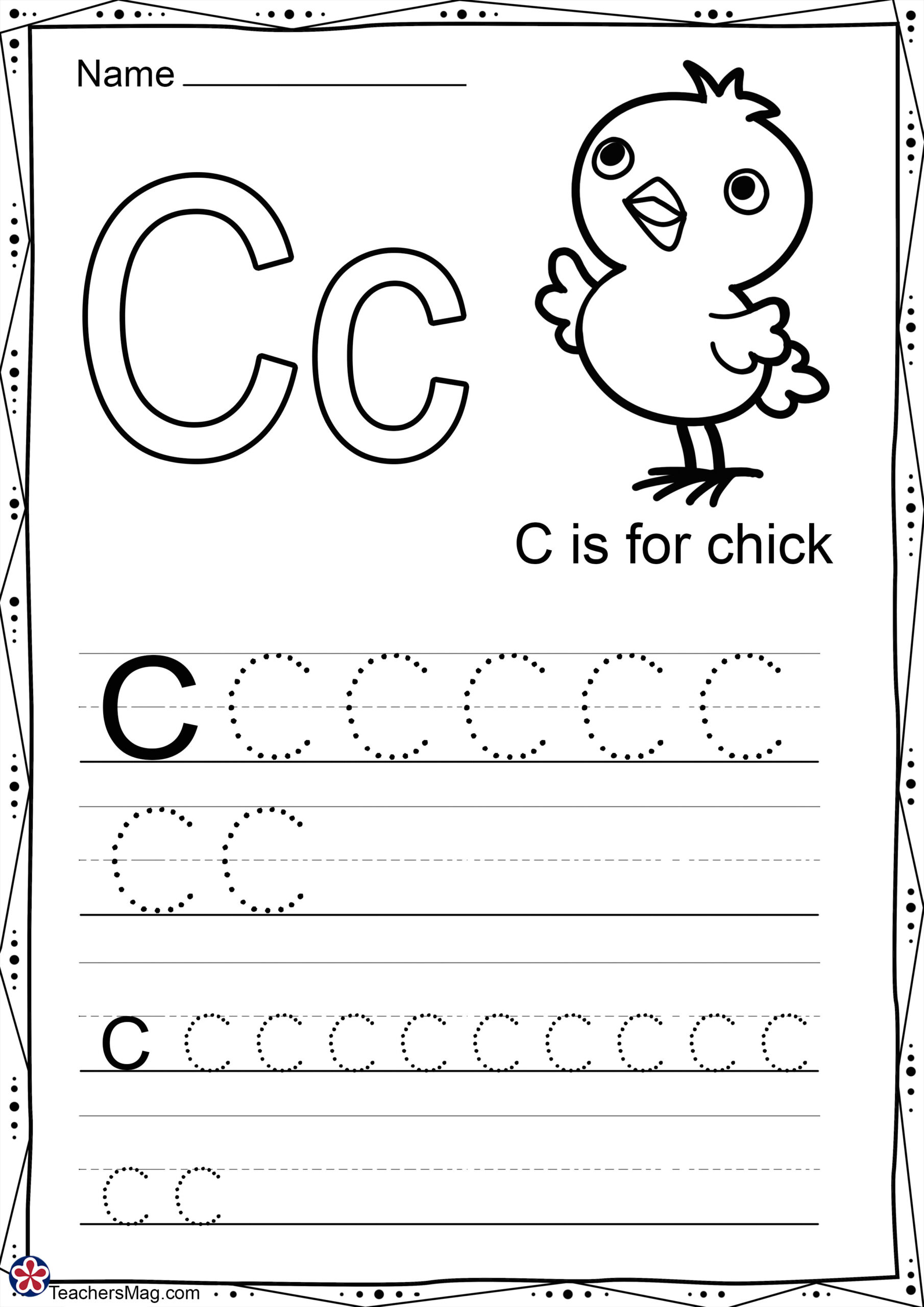 Letter С Free Worksheets For Preschool. Teachersmag throughout Preschool Letter Worksheets Free Printable