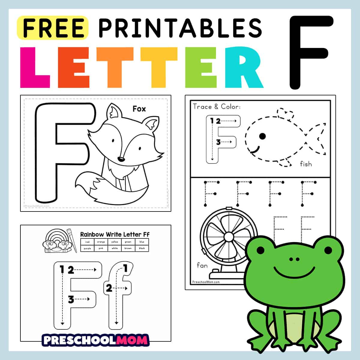 Letter F Preschool Printables - Preschool Mom regarding Free Printable Letter F Tracing Worksheets