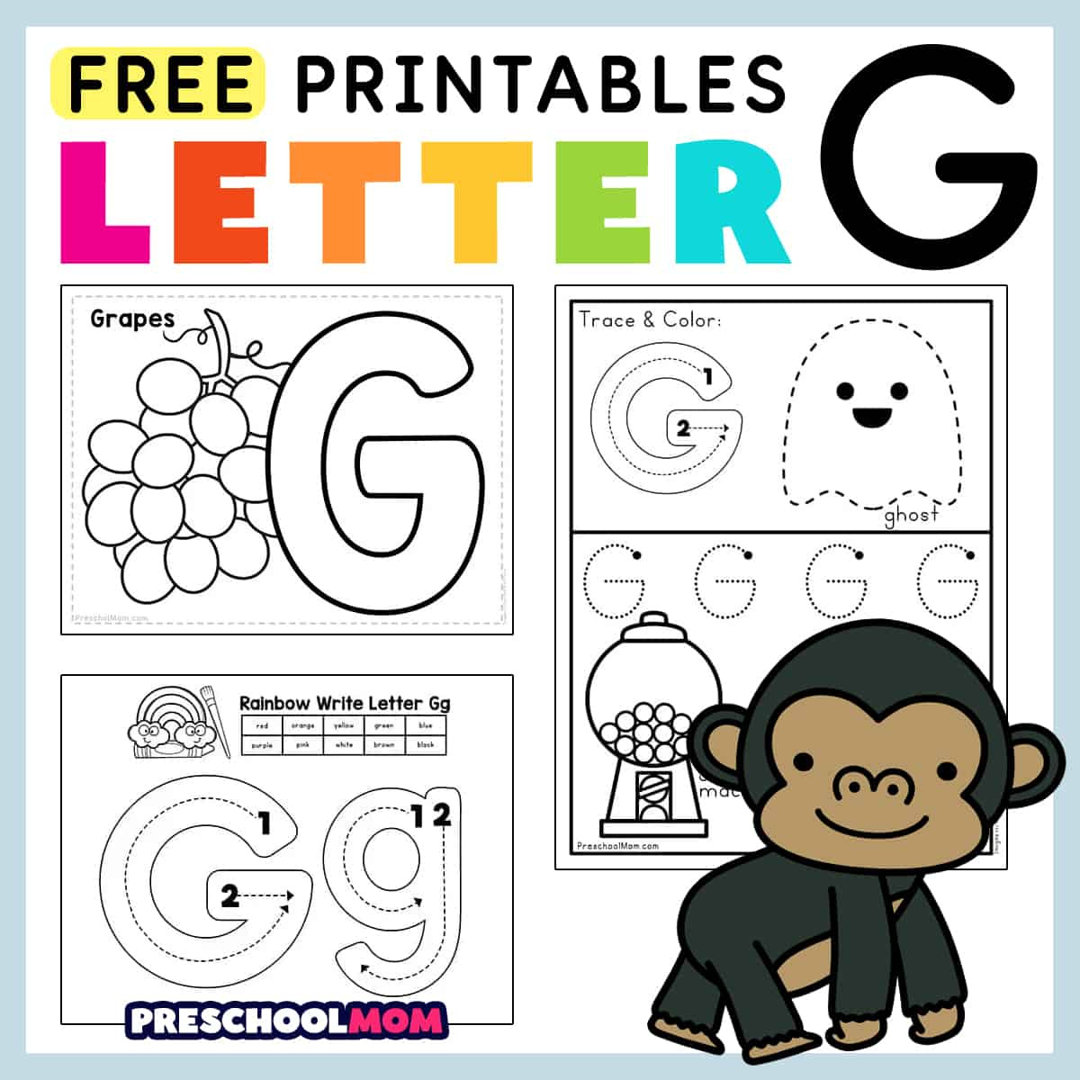 Letter G Preschool Printables - Preschool Mom for Free Printable Letter G Worksheets