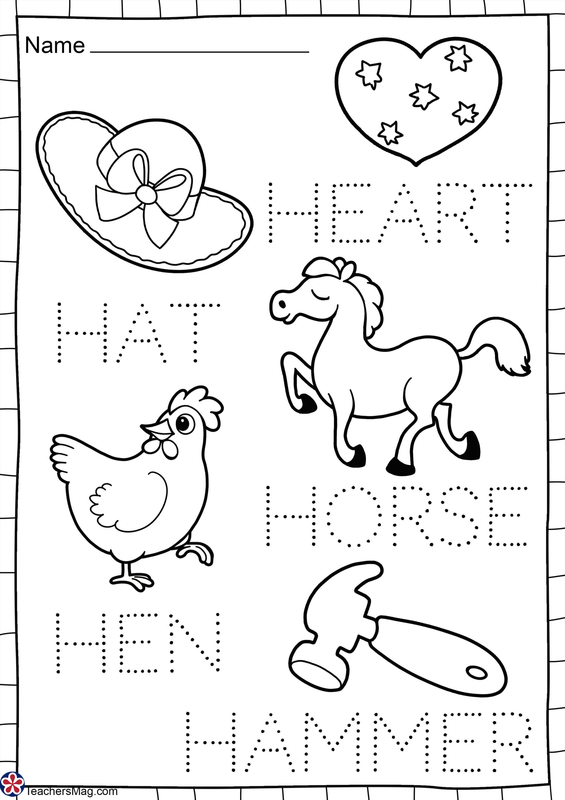 Letter H Free Worksheets. Teachersmag regarding Letter H Free Printable Worksheets