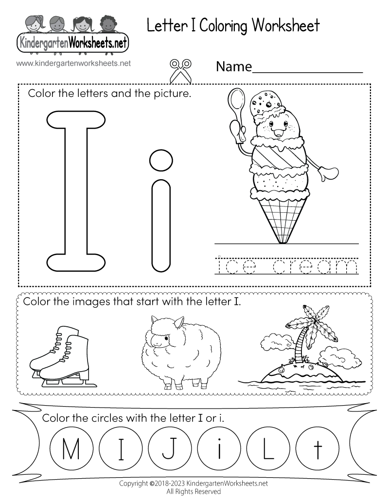 Letter I Coloring Worksheet - Free Printable, Digital, &amp;amp; Pdf inside Free Printable Letter I Worksheets For Preschoolers
