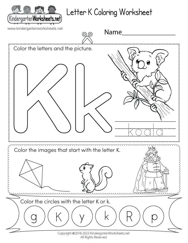 Letter K Coloring Worksheet - Free Printable, Digital, &amp;amp; Pdf throughout Letter K Free Printable Worksheets