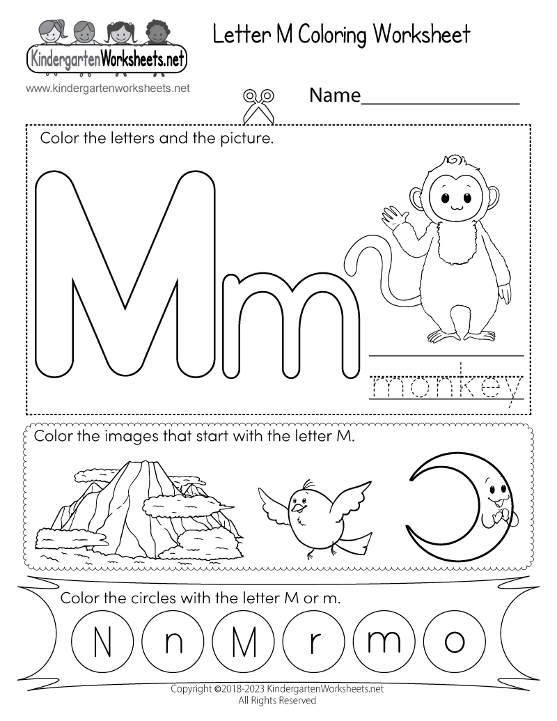 Letter M Coloring Worksheet - Free Printable, Digital, &amp;amp; Pdf for Letter M Free Printable Worksheets