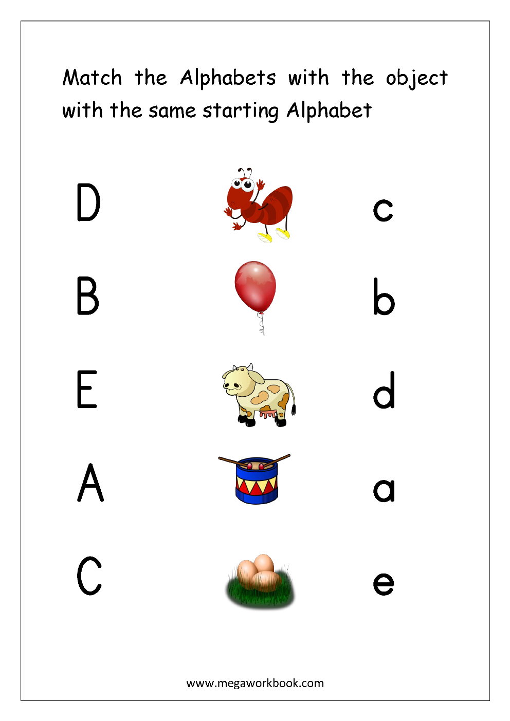 Letter Matching Worksheets - Alphabet Matching Worksheets regarding Free Printable Letter Matching Worksheets