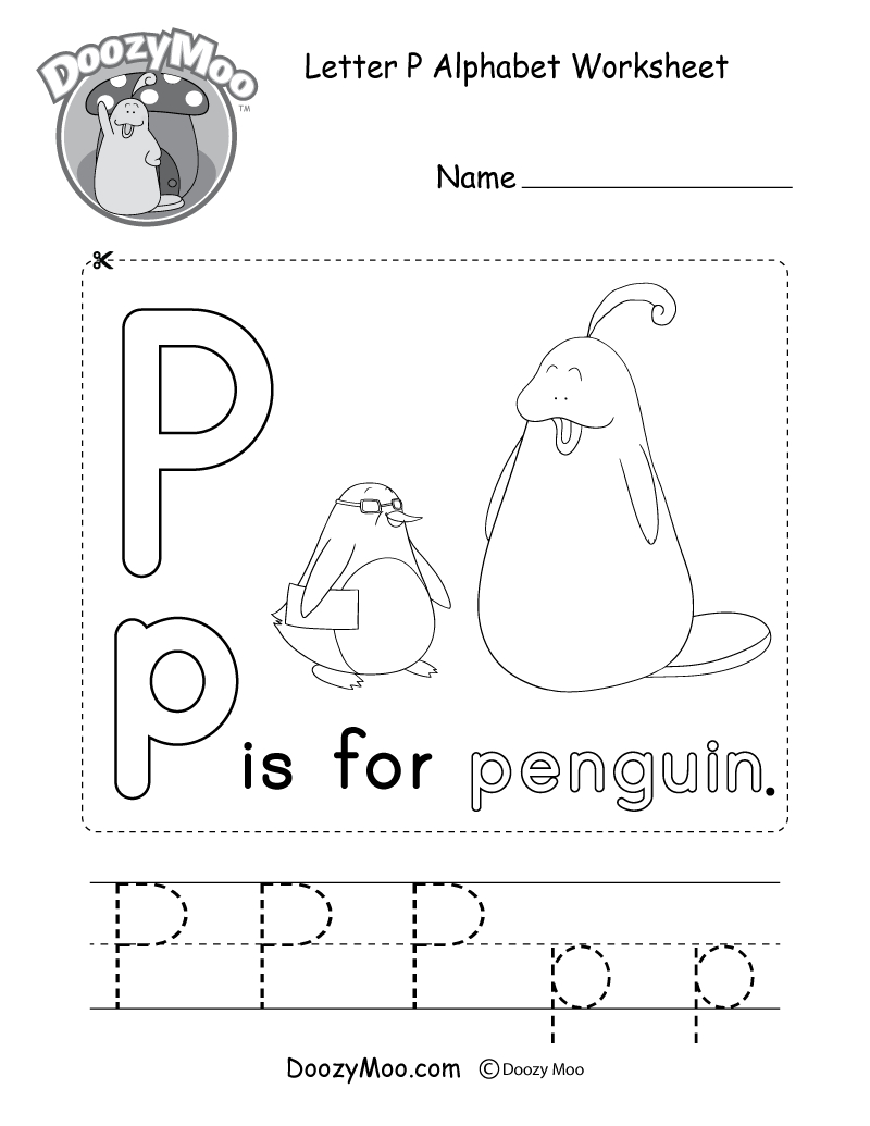 Letter P Alphabet Activity Worksheet - Doozy Moo pertaining to Letter P Free Printable Worksheets