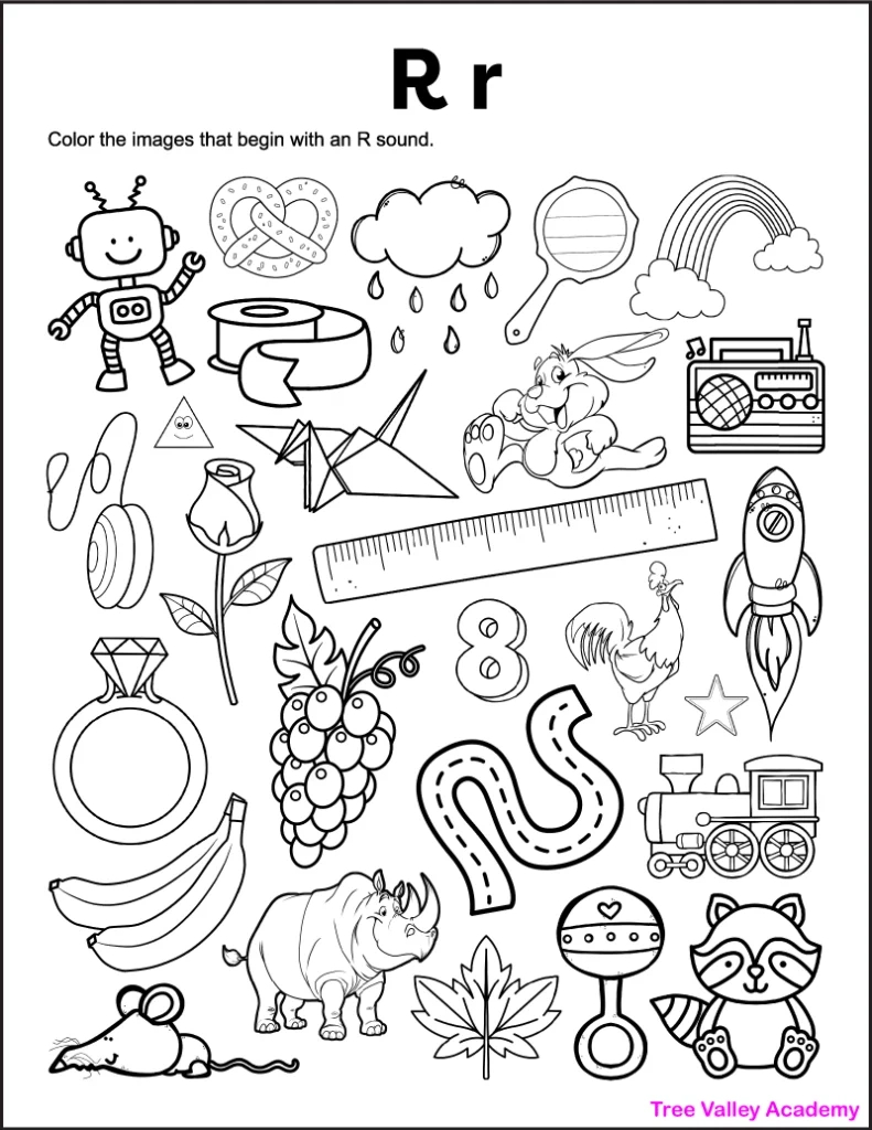 Letter R Sound Worksheets - Tree Valley Academy in Free Printable Letter R Worksheets