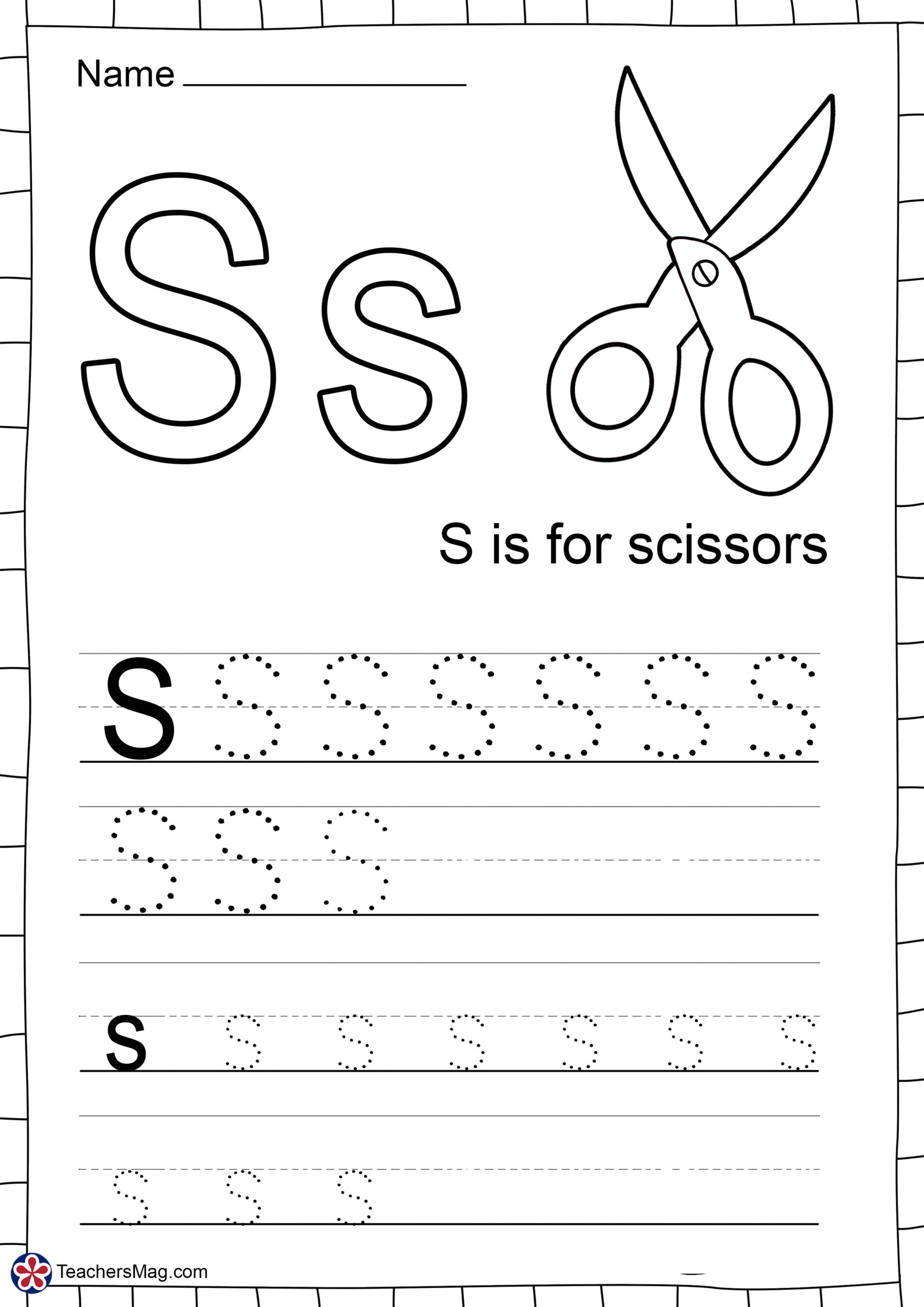 Letter S Free Worksheets. Teachersmag with Letter S Free Printable Worksheets