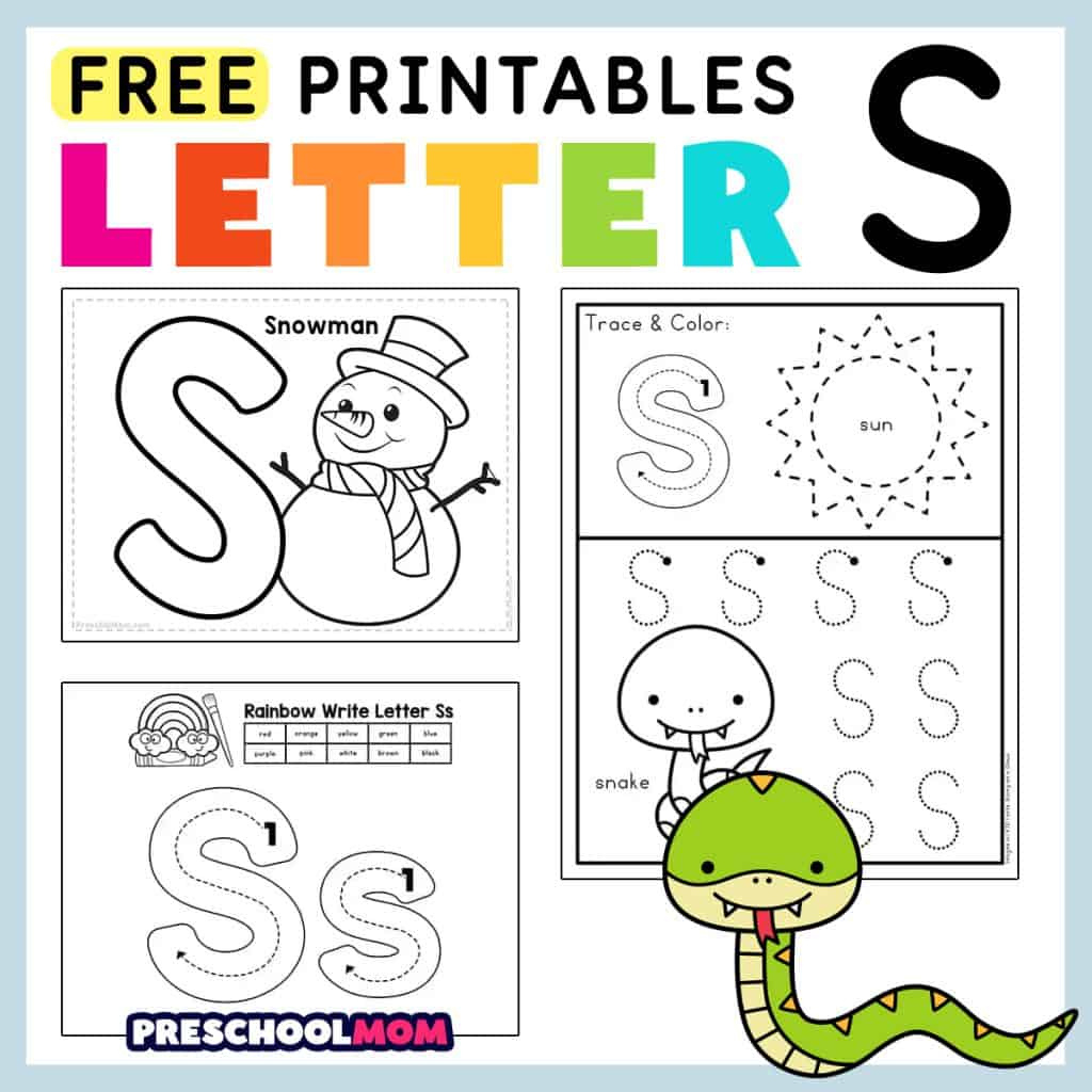 Letter S Preschool Printables - Preschool Mom intended for Free Printable Letter S Worksheets