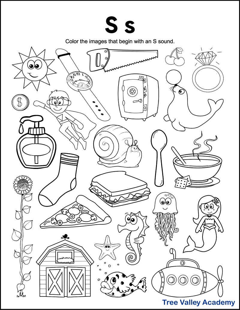 Letter S Sound Worksheets - Tree Valley Academy intended for Free Printable S Sound Worksheets