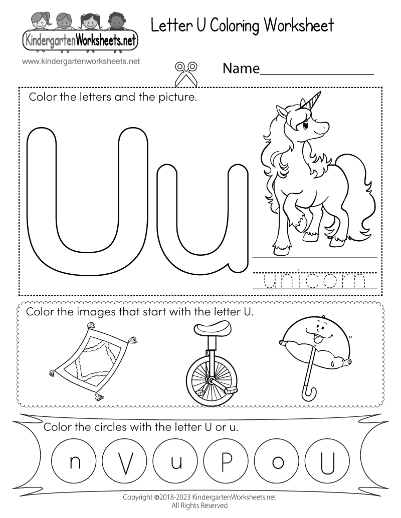 Letter U Coloring Worksheet - Free Printable, Digital, &amp; Pdf within Letter U Free Printable Worksheets