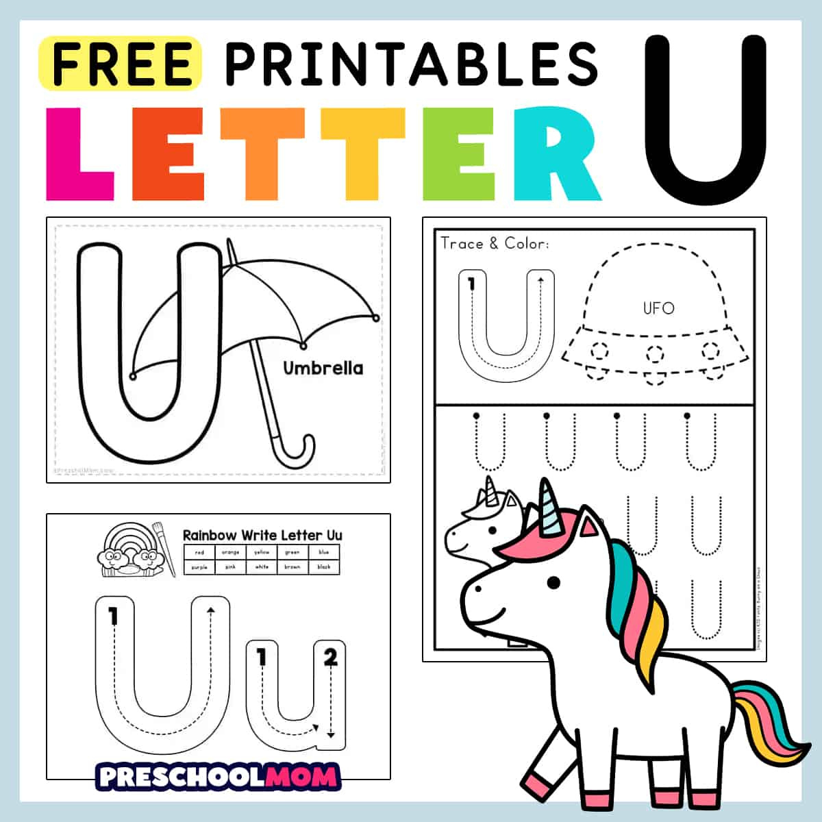 Letter U Preschool Printables - Preschool Mom with Letter U Free Printable Worksheets