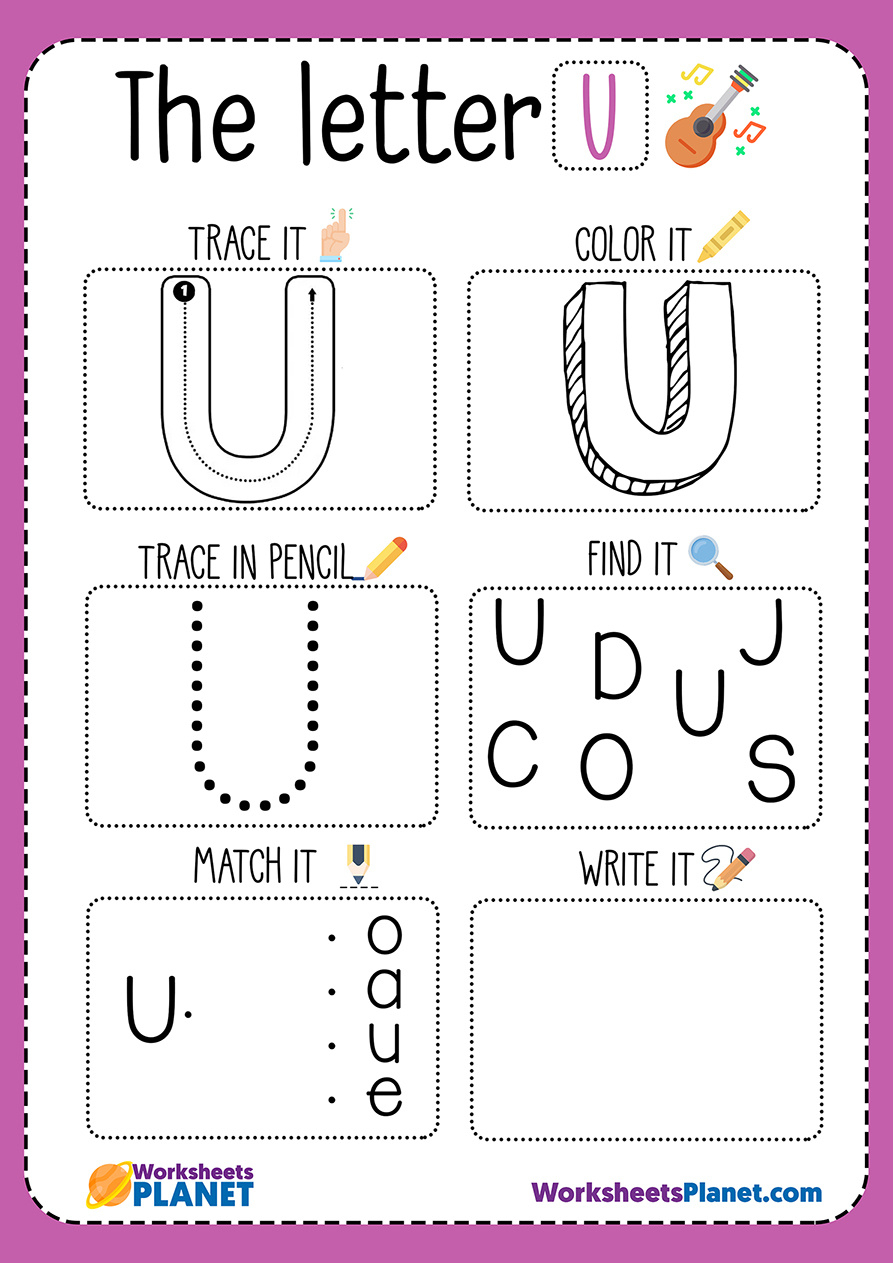 Letter U Worksheet with regard to Letter U Free Printable Worksheets