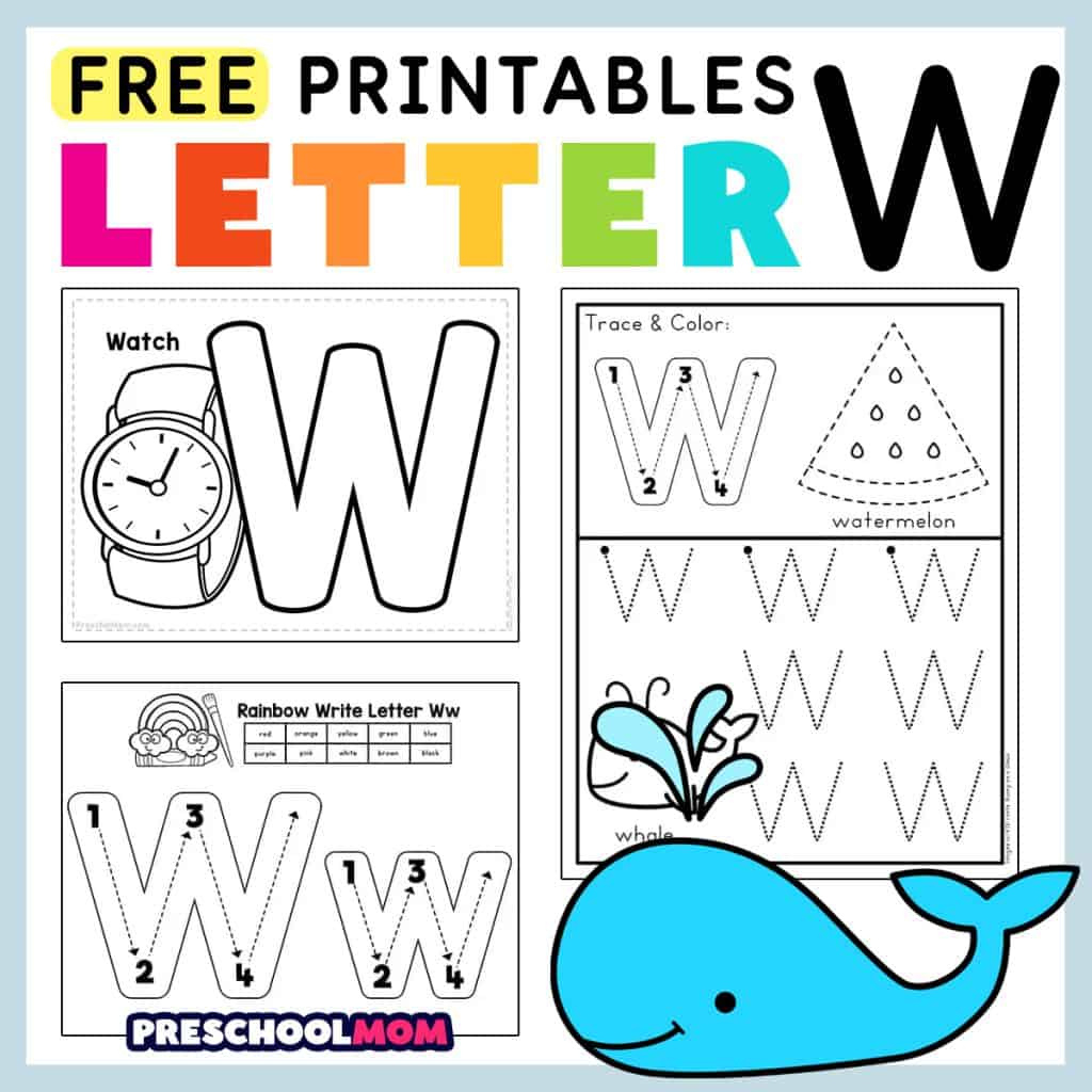 Letter W Preschool Printables - Preschool Mom with Letter W Worksheets Free Printable