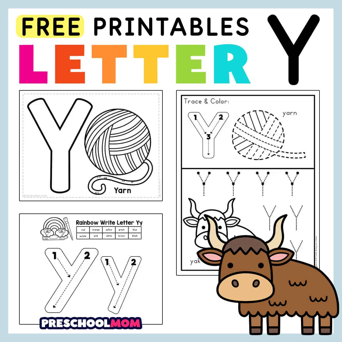 Letter Y Preschool Printables - Preschool Mom pertaining to Free Printable Letter Y Worksheets