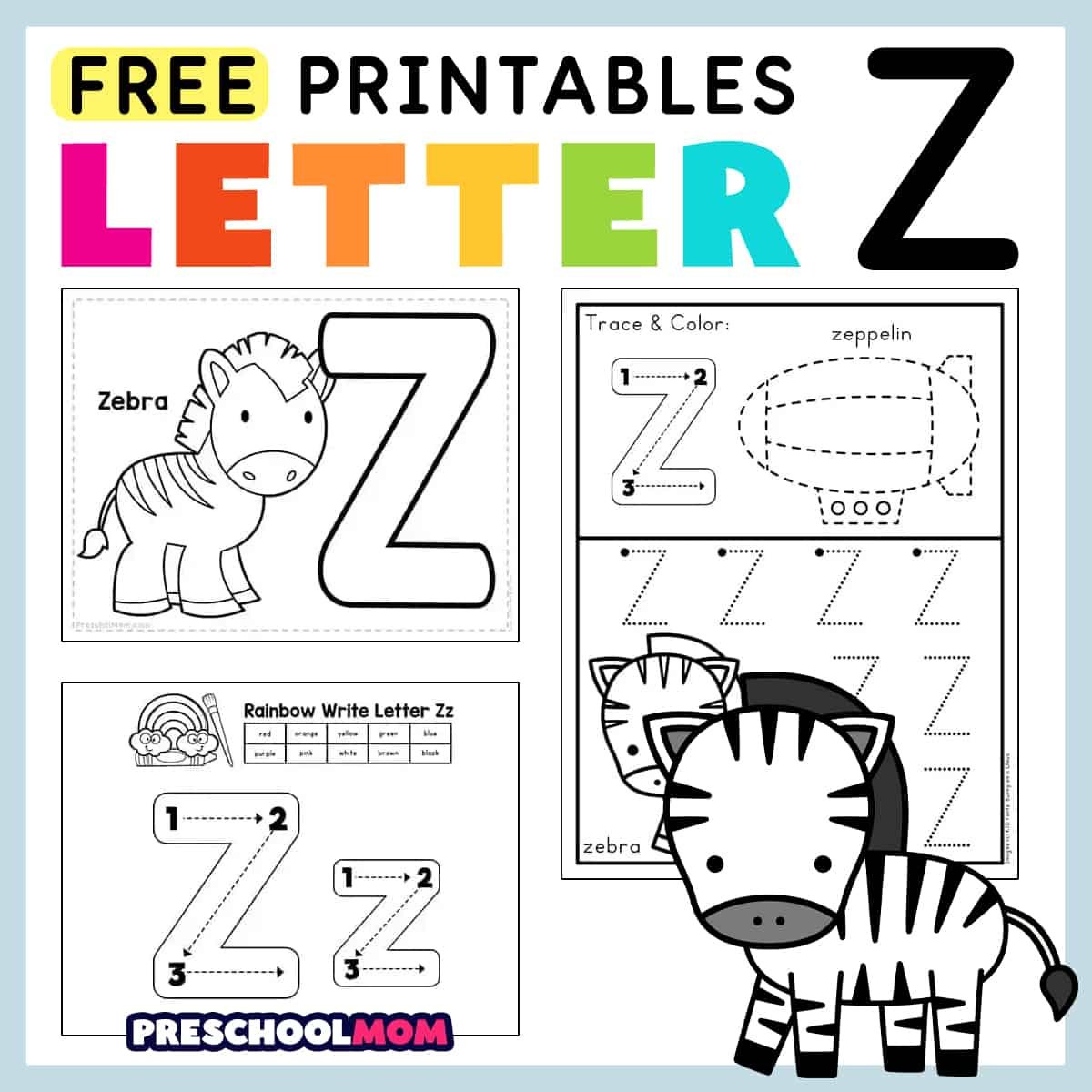 Letter Z Preschool Printables - Preschool Mom pertaining to Free Printable Letter Z Worksheets For Preschool