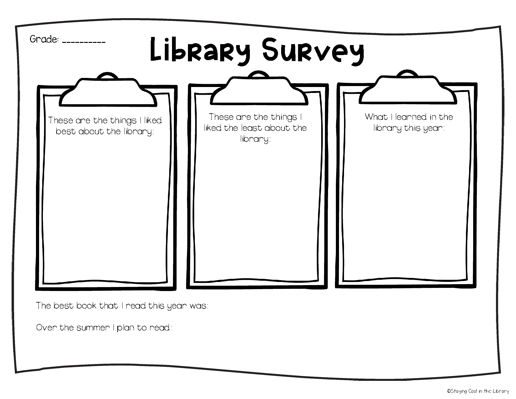 Library No Prep Printables - Spring/Summer - Worksheets Library intended for Free Printable Library Worksheets