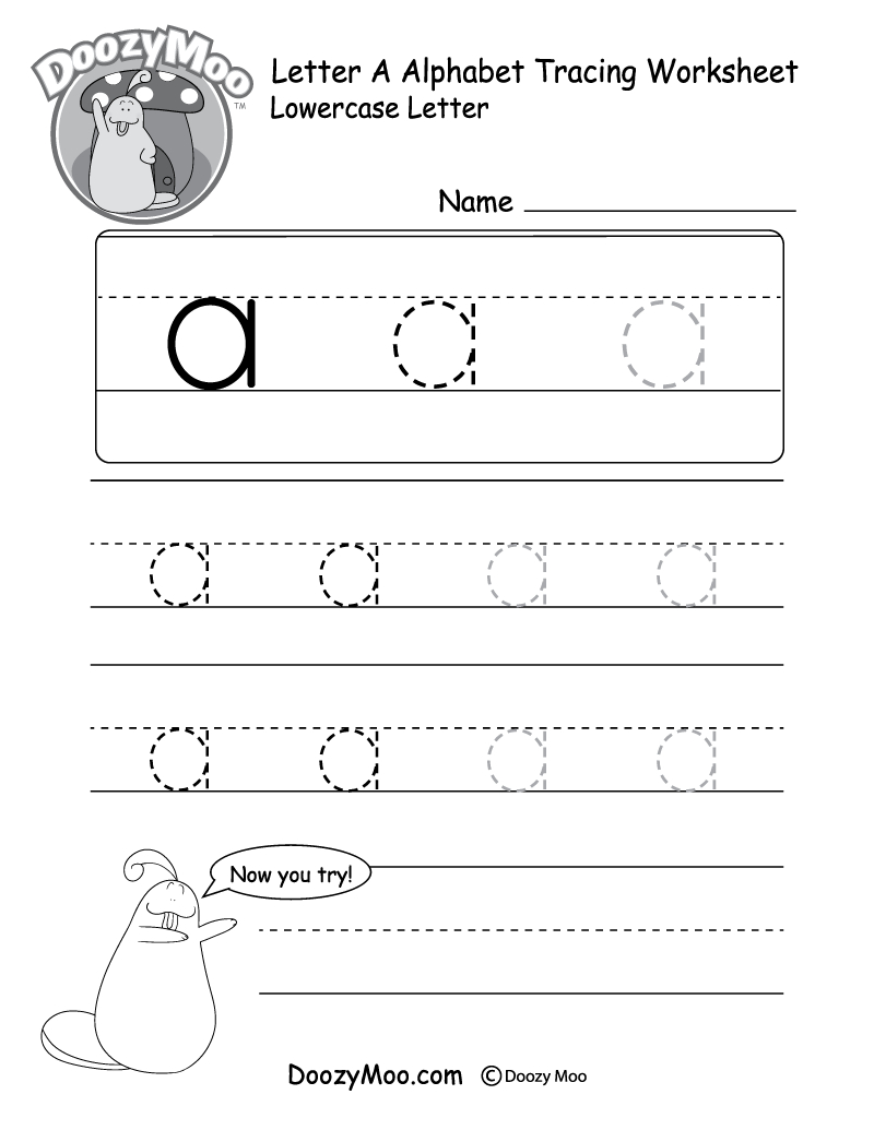 Lowercase Letter Tracing Worksheets (Free Printables) - Doozy Moo regarding Free Printable Tracing Letter A Worksheets