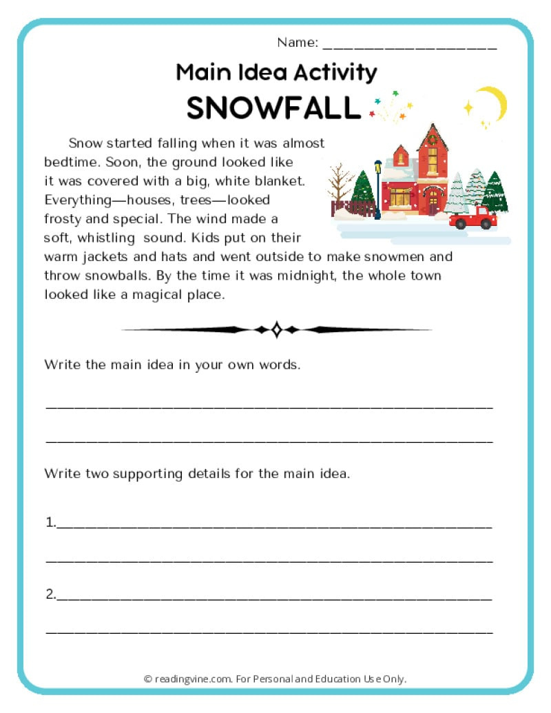 Main Idea Worksheets - Readingvine regarding Free Printable Main Idea Worksheets