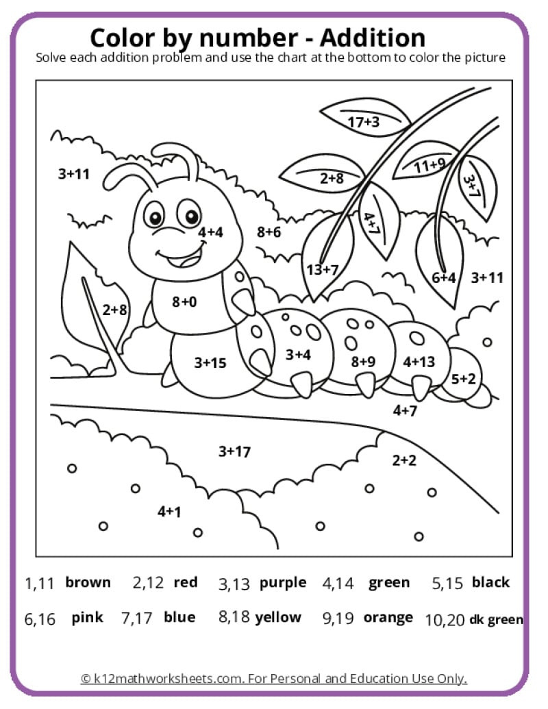 Math Coloring Pages | Printable Pdfsk12Mathworksheets throughout Free Printable Coloring Math Worksheets