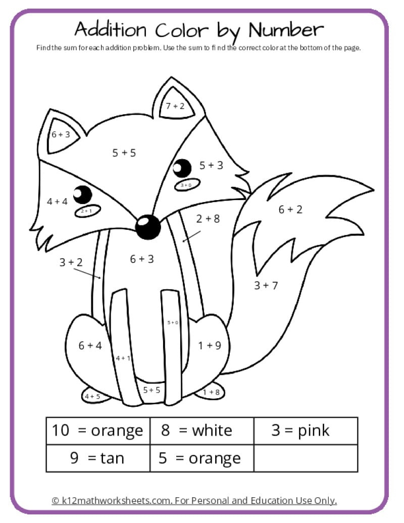 Math Coloring Pages | Printable Pdfsk12Mathworksheets within Free Printable Coloring Math Worksheets