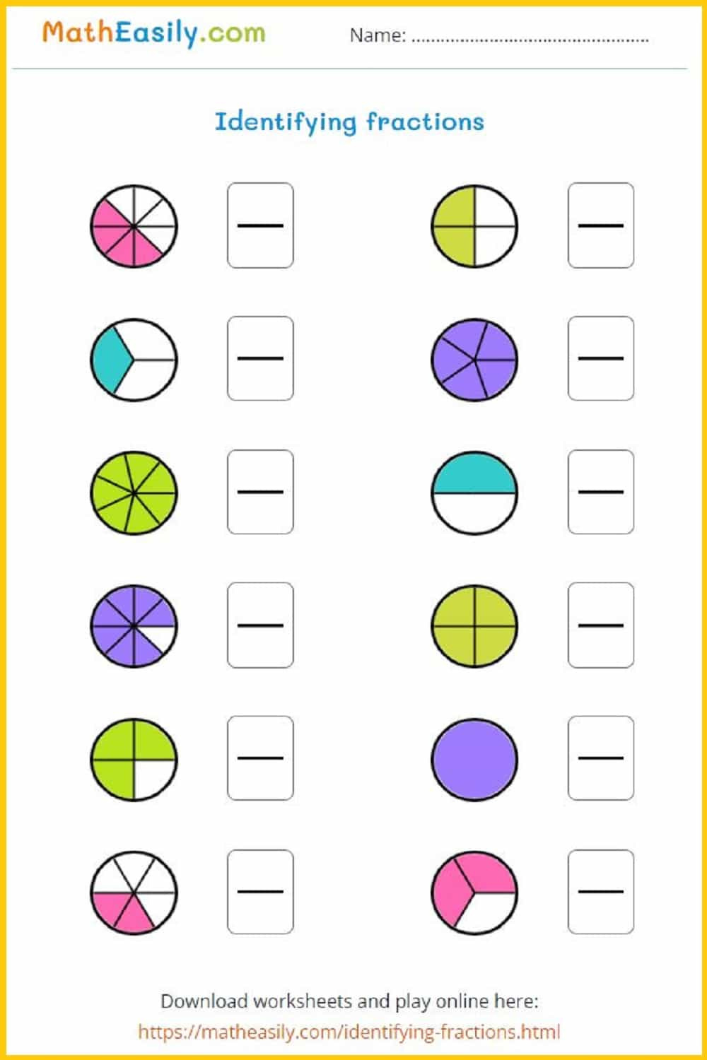 Math Fractions Worksheets Pdf | Free Download with regard to Free Printable Fraction Worksheets