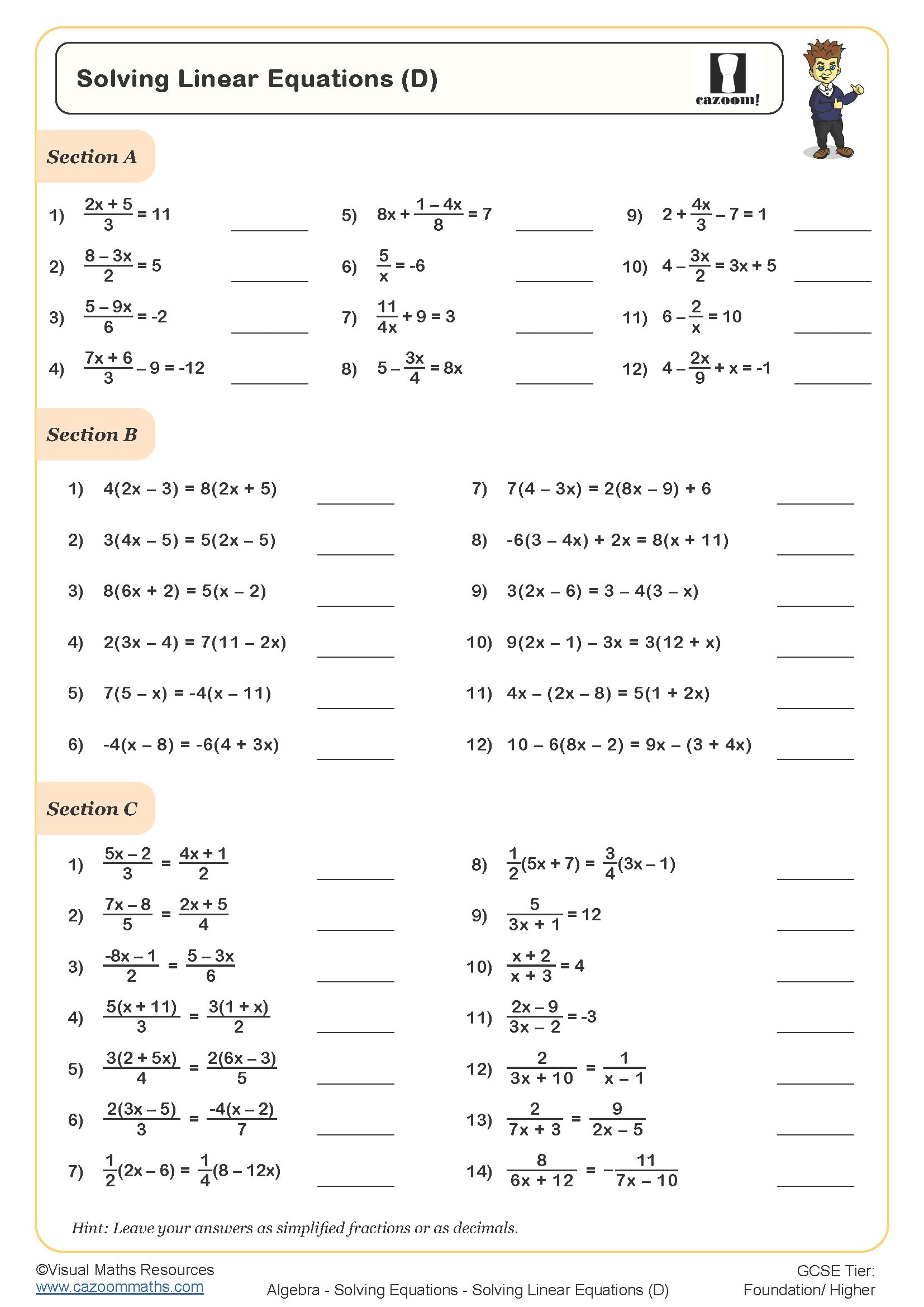 Maths Worksheets | Ks3 &amp;amp; Ks4 Printable Pdf Worksheets for Free Printable 10 Years Old Maths Worksheets