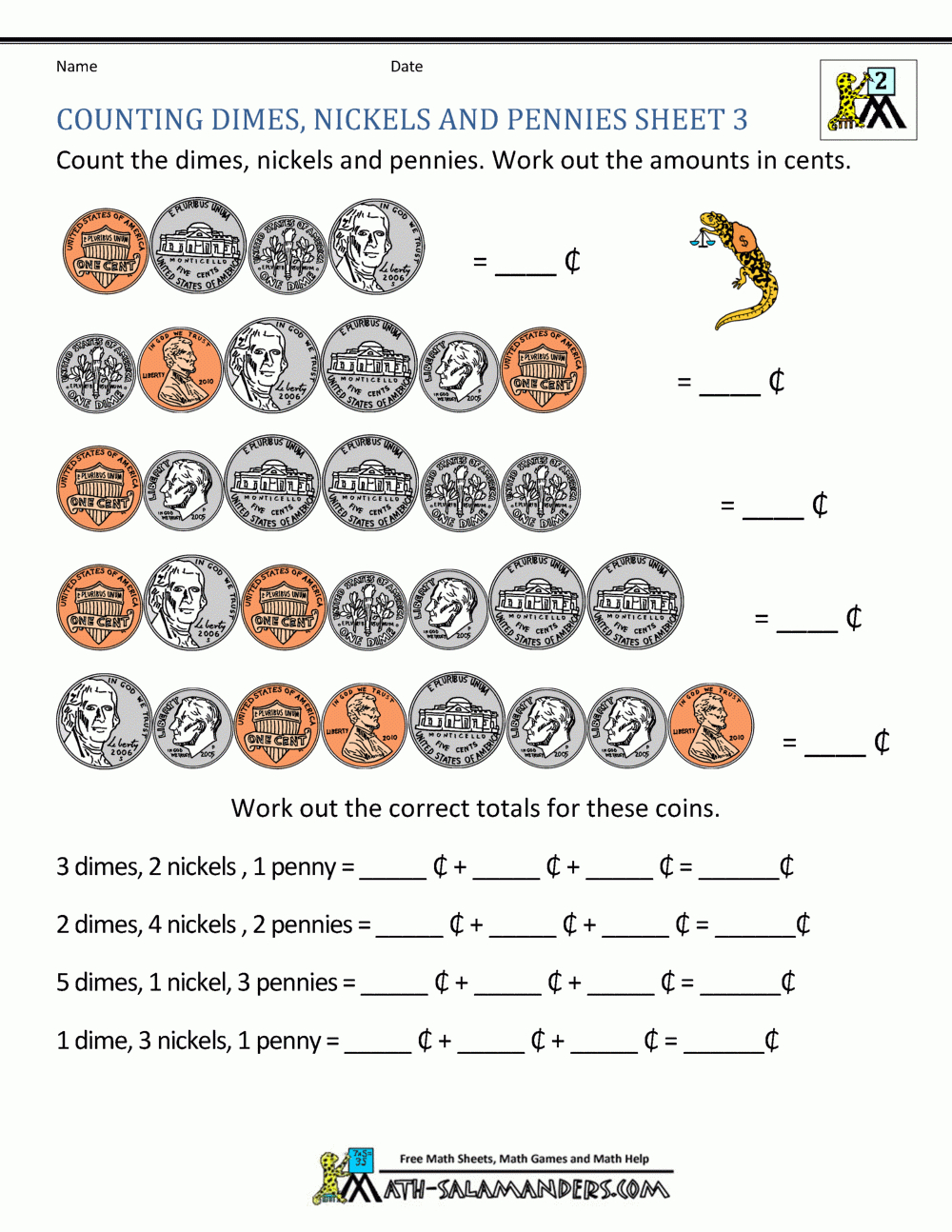 Money Worksheets For 2Nd Grade regarding Free Printable Second Grade Worksheets