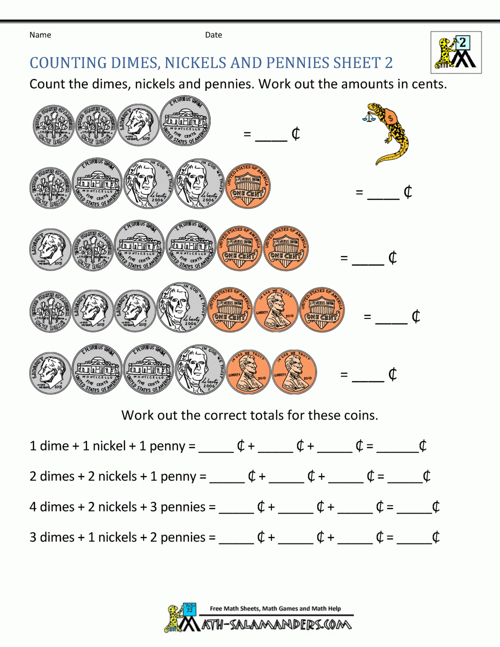 Money Worksheets For 2Nd Grade with regard to 2Nd Grade Worksheets Free Printable