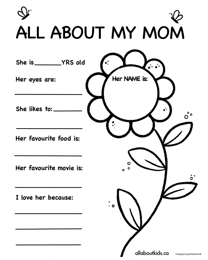 Mother&amp;#039;S Day Printables - All About Kids in Free Printable Mother&amp;amp;#039;s Day Worksheets For Kids