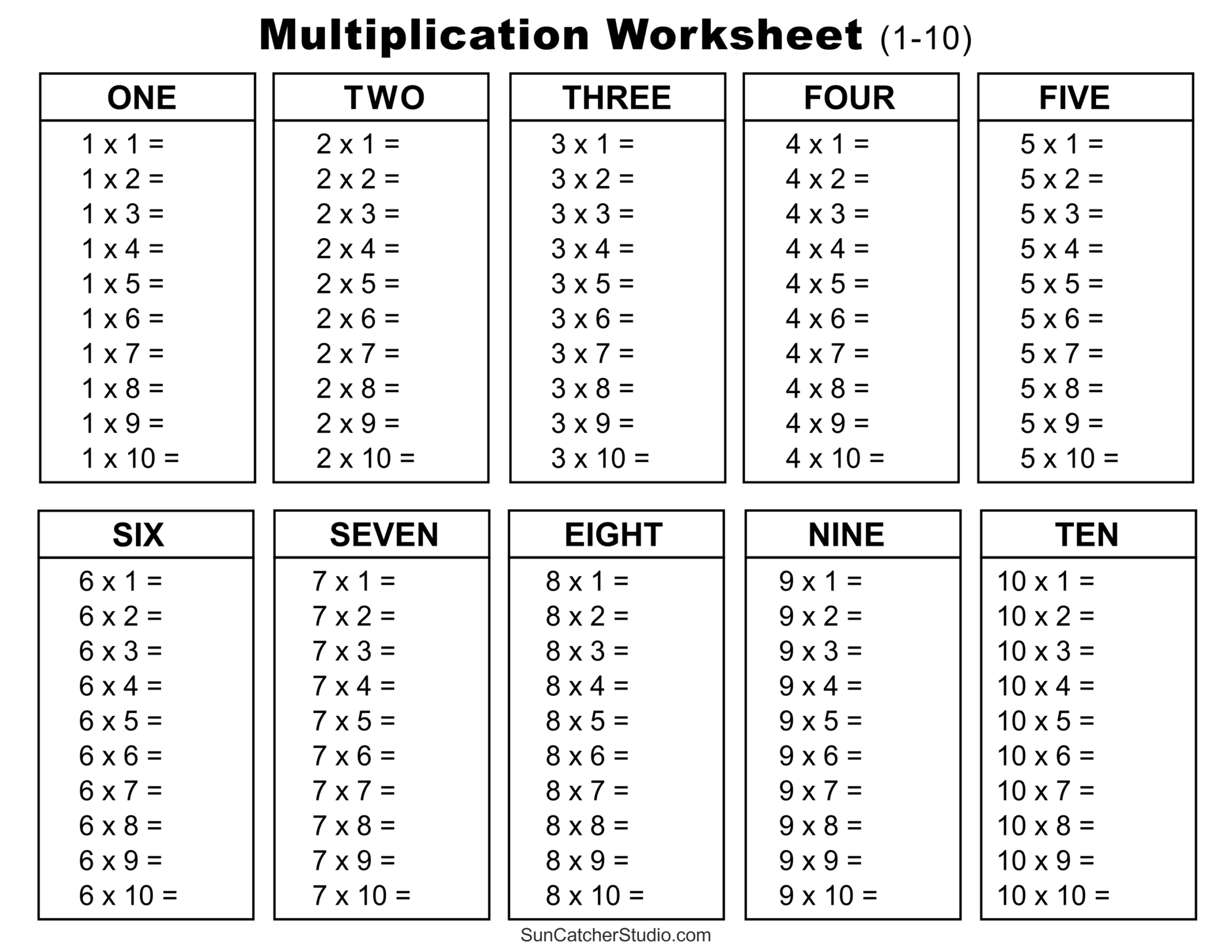 Multiplication Charts (Pdf): Free Printable Times Tables – Free regarding Free Printable Times Tables Worksheets