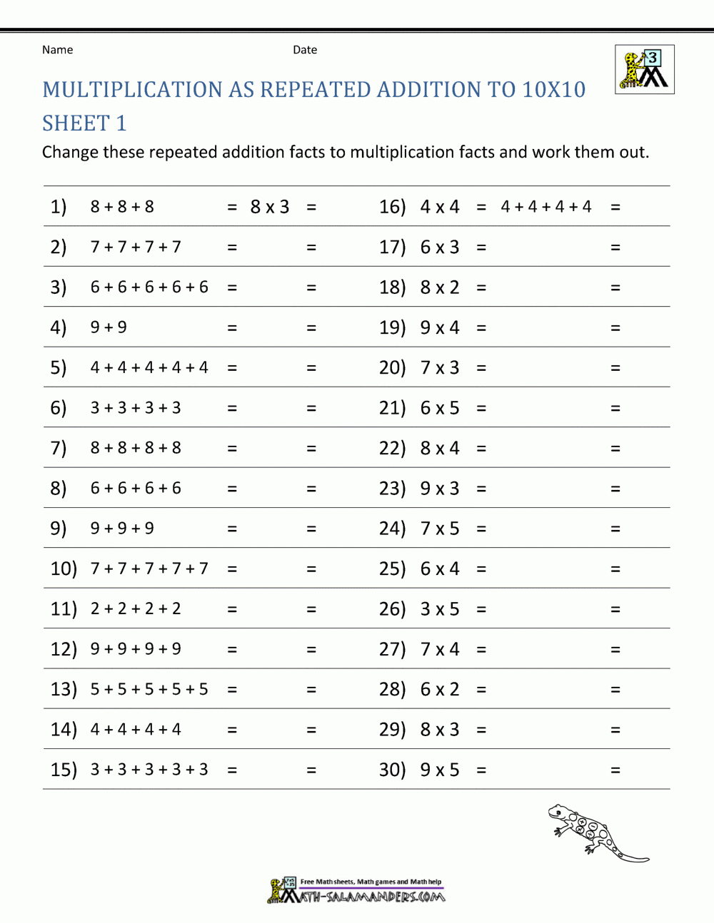 Multiplication Facts Worksheets - Understanding Multiplication To intended for Multiplication Facts Worksheets Free Printable