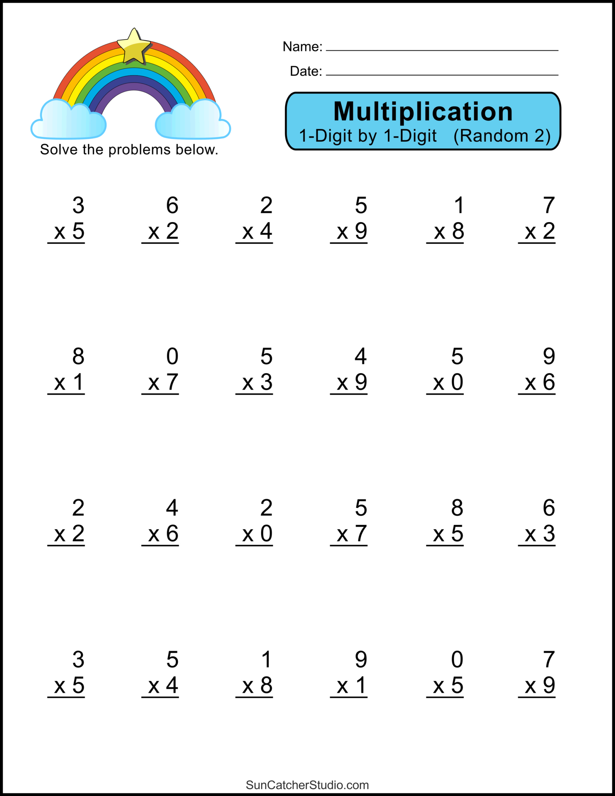 Multiplication Worksheets: (One-Digit Math Drills) – Free for Single Digit Multiplication Worksheets Free Printable
