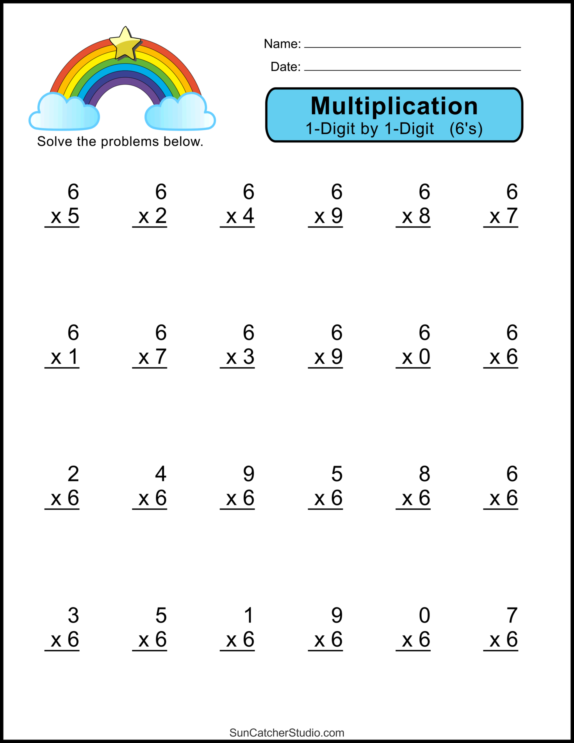 Multiplication Worksheets: (One-Digit Math Drills) – Free with 4th Grade Multiplication Worksheets Free Printable