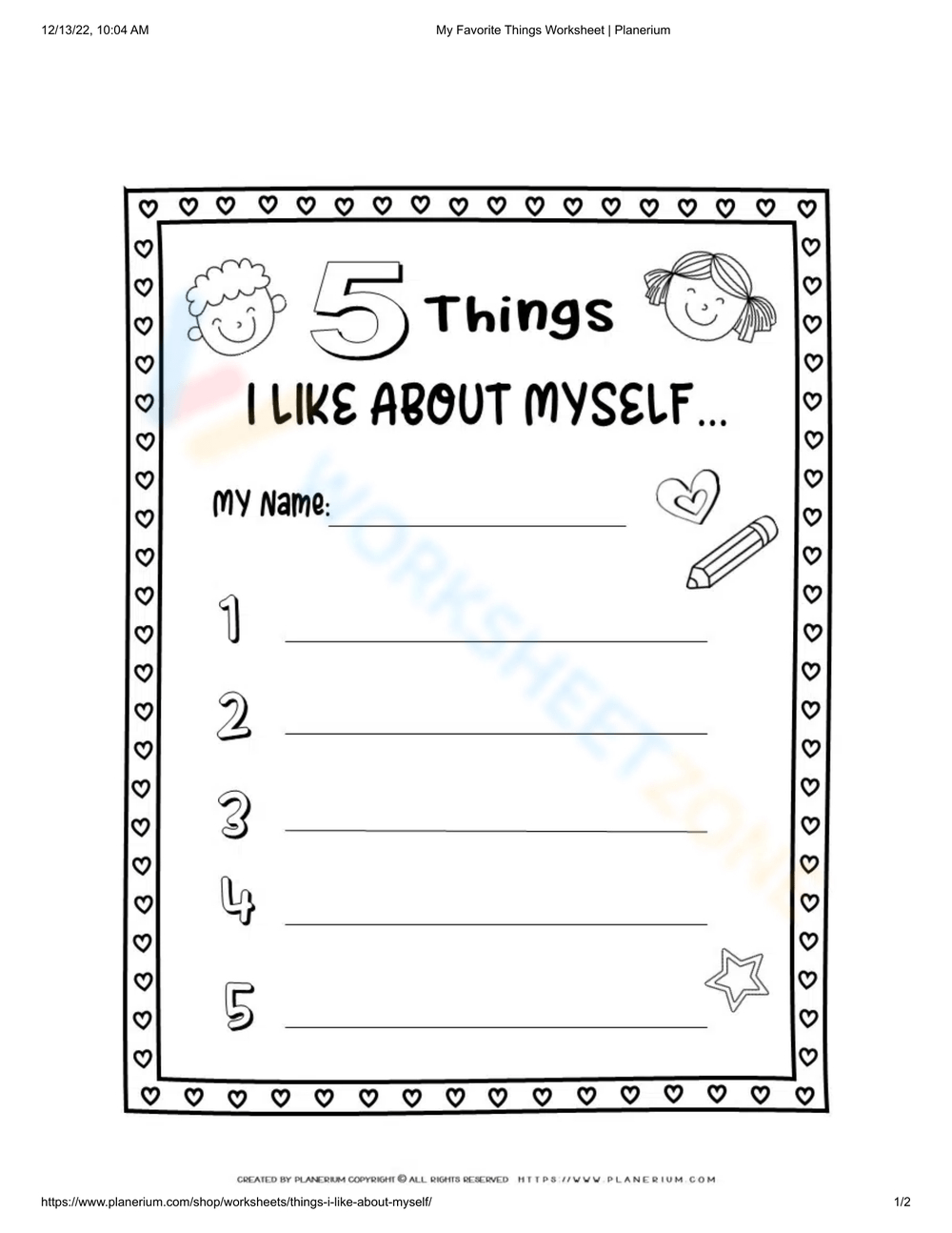 My Favorite Things Worksheets regarding Free Printable My Favorite Things Worksheets