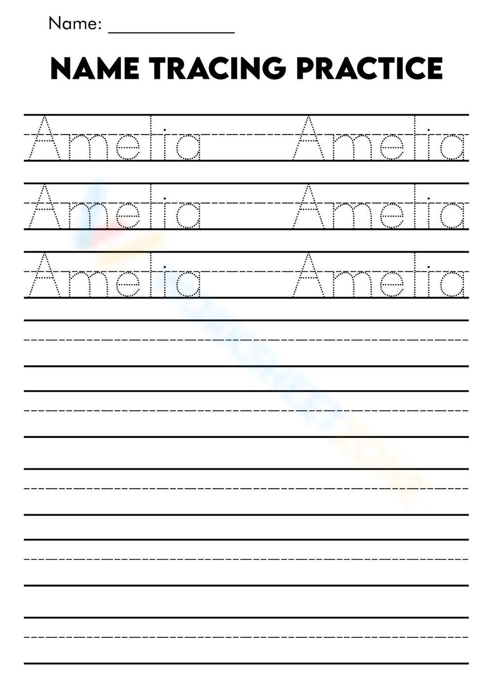Name Tracing Worksheets & Printable throughout Free Name Tracing Worksheets Printable